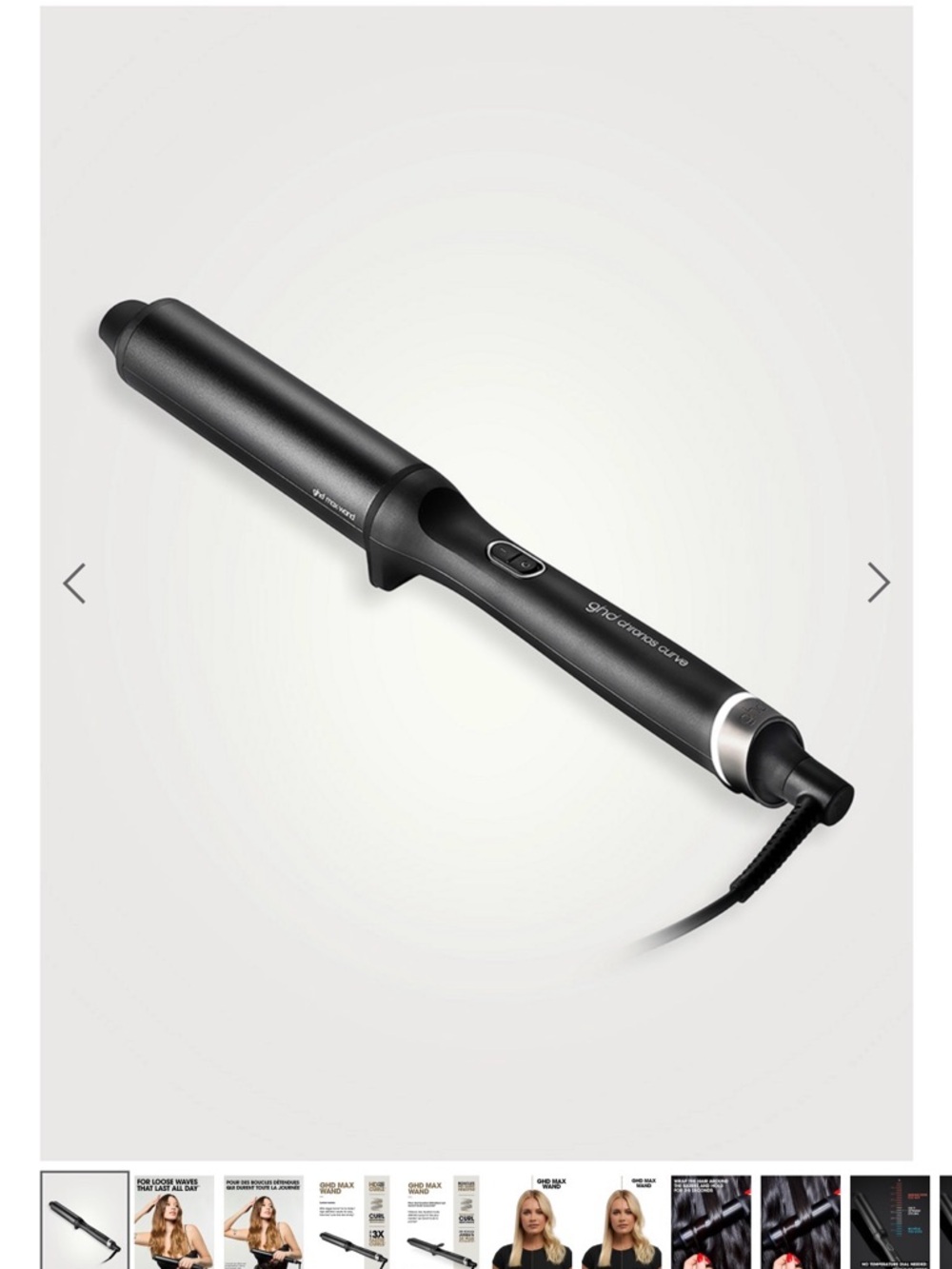 ghd Chronos Curve Maxx Black Curling Wand